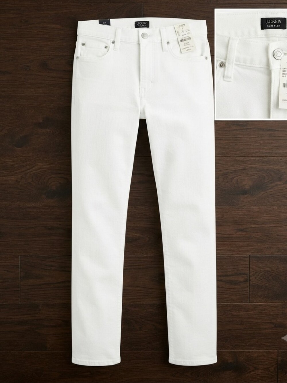 J.Crew Signature Flex Men's White Stretch Denim Slim Straight Jeans Size 29 X 32